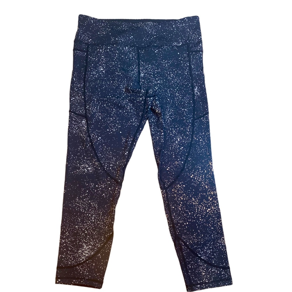 Zyia black reflective pocket light n tight hi rise 7/8